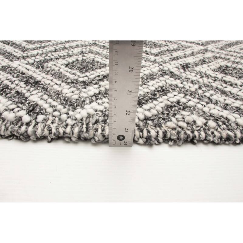 ECARPETGALLERY Braid weave Sienna Black Wool Rug - 5'2 x 7'5