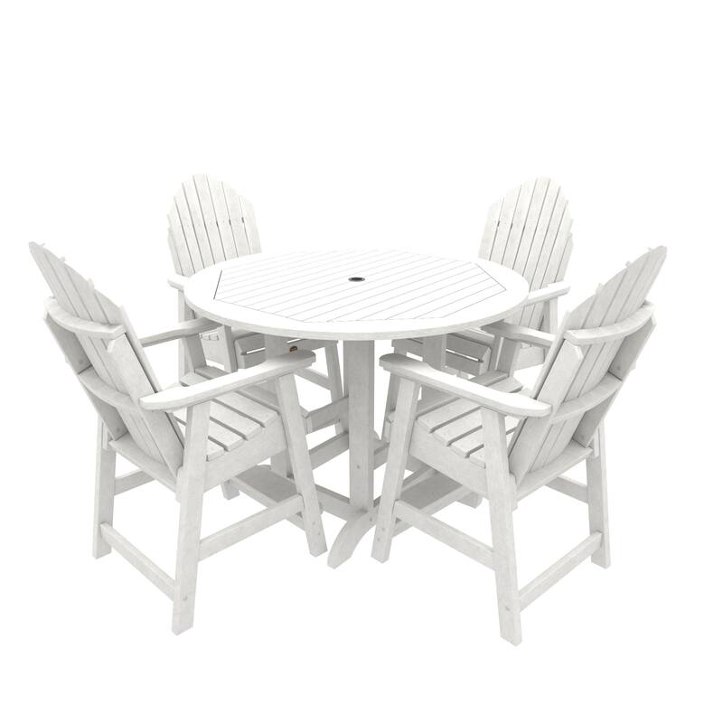 Highwood Commercial Grade 5-Piece Muskoka Adirondack 48" Counter Height Dining Set - White