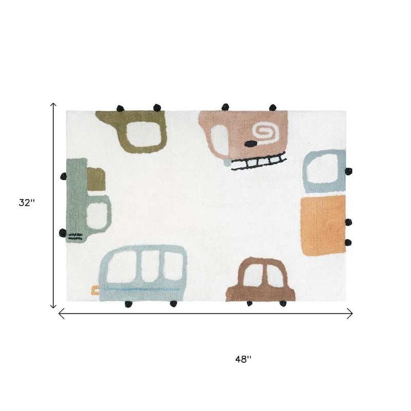 HomeRoots Juvenile/Youth Transitional Rectangle Area Rug - 48.00 in. x 32.00 in. x 0.30 in.