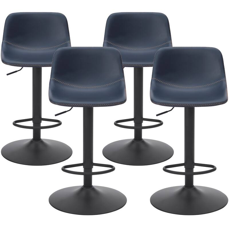 Adjustable Bar Stools Set of 2, Mid Century Modern Swivel Bar Stools, Industrial Bar Height Stools