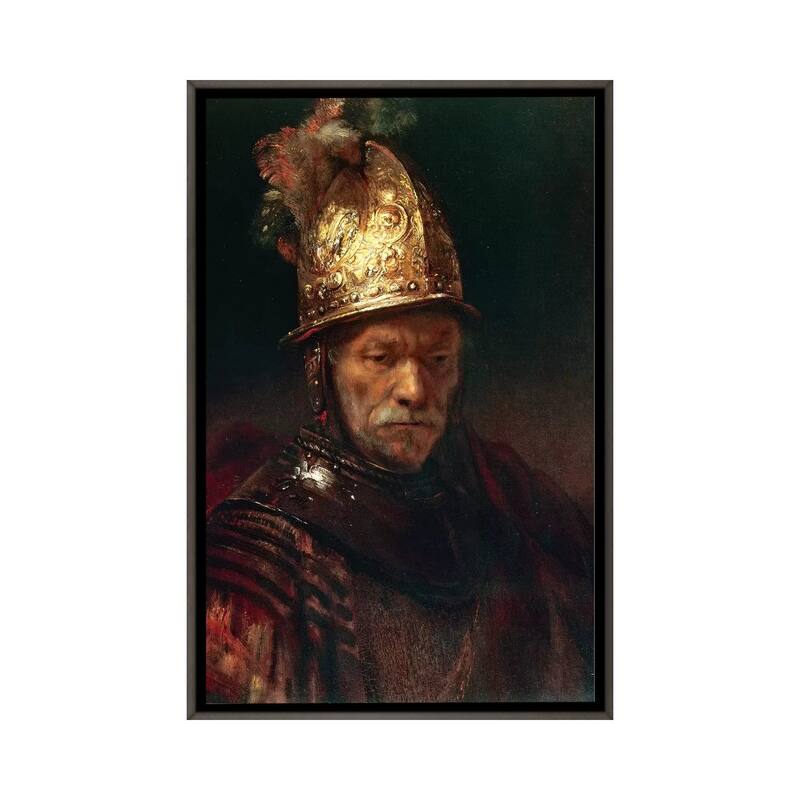 iCanvas "The Man With The Golden Helmet, 1650-55" by Rembrandt van Rijn Framed - Charcoal - 48x32