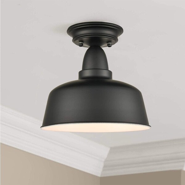 Armando Farmhouse Matte Black Ceiling Light Fixture Rustic Barn Flush Mount Ceiling Lights
