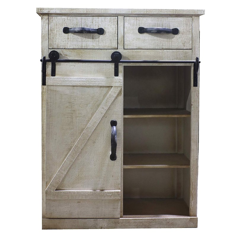 Sideboard Storage Cabinet with Storage Shelves, 2 Small Drawers and ...