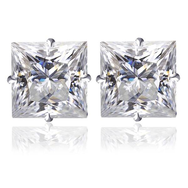 Precious Stars Jewelry 14k White Gold Cubic Zirconia 5-mm Birthstone Screwback Earring Studs Precious Stars Jewelry 14k White Gold Cubic Zirconia 5-mm Birthstone Screwback Earring Studs