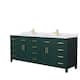 Option Green, Gold Trim, White Cultured Marble Top