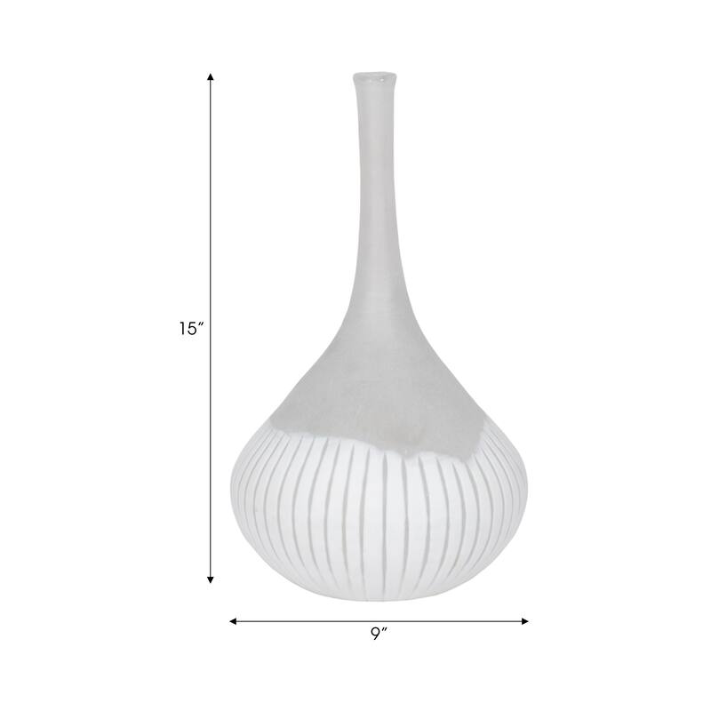 Frosted Flower Glass Vase - Elegant Sculptural Vase for Home Decor