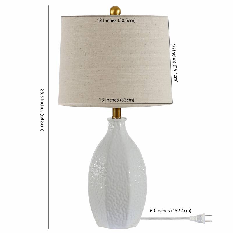 SAFAVIEH Lighting Barli 25-inch Ceramic LED Table Lamp - 13" W x 13" L x 25.25" H