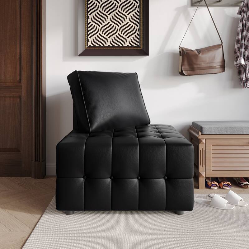 CraftPorch 4-Piece Elegance Button-Tufted PU Upholstered