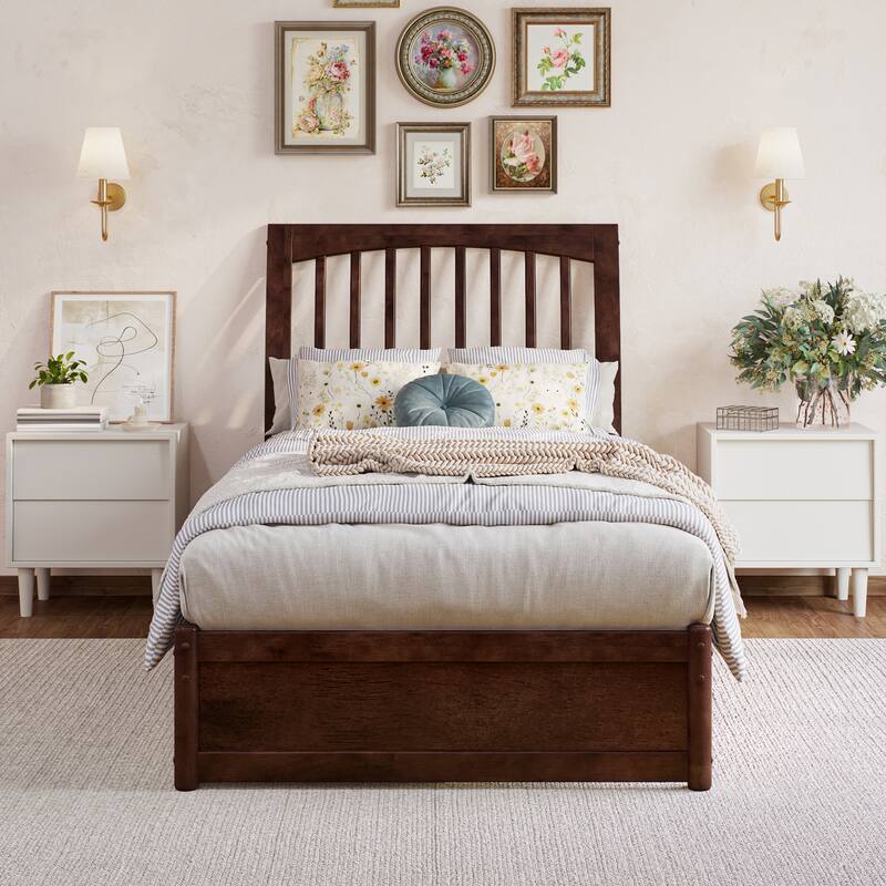 Roslyn Platform Bed with Panel Footboard and Storage Drawers