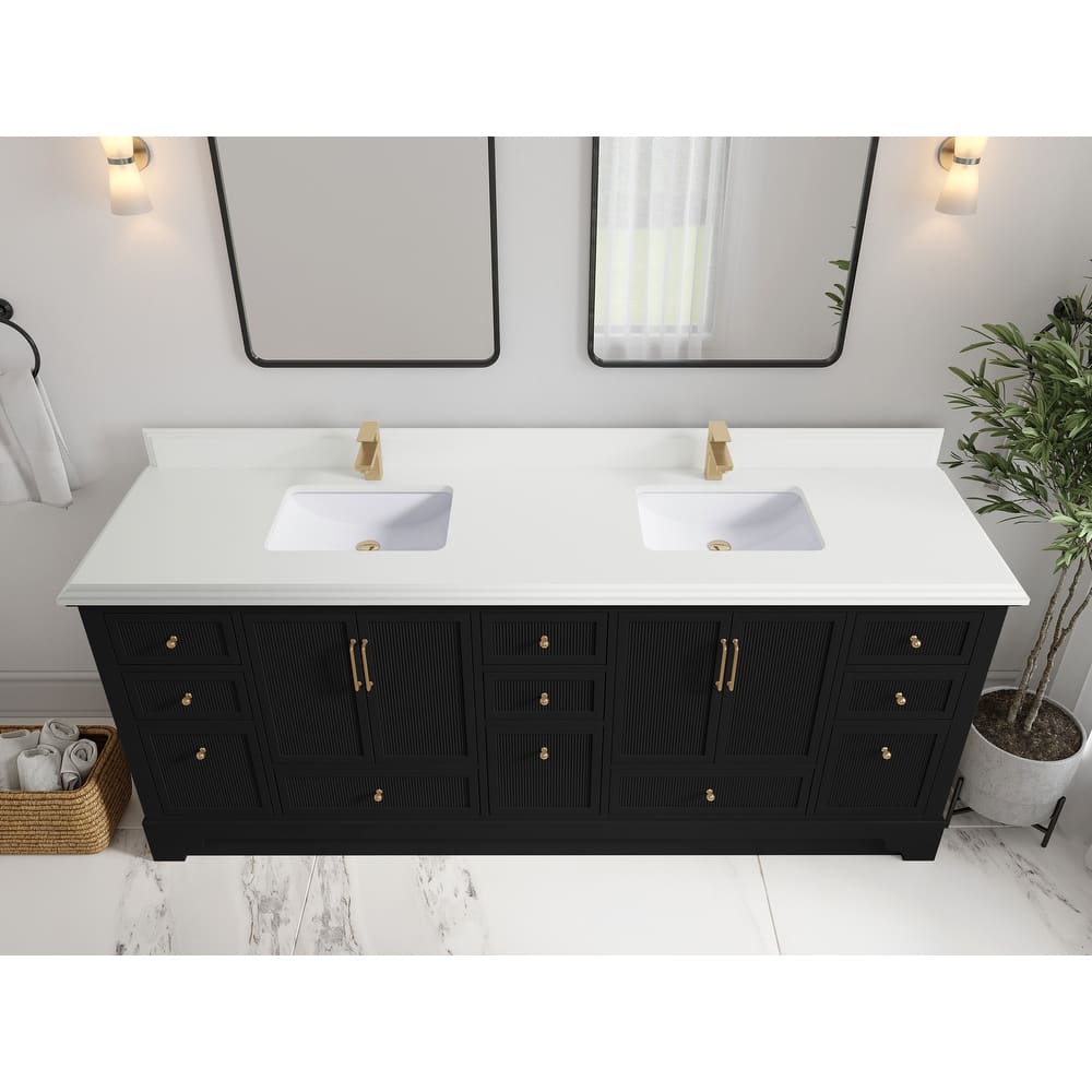 Willow Collections 84 in. W x 22 in. D Alys Double Bowl Sink Bathroom Vanity with Countertop