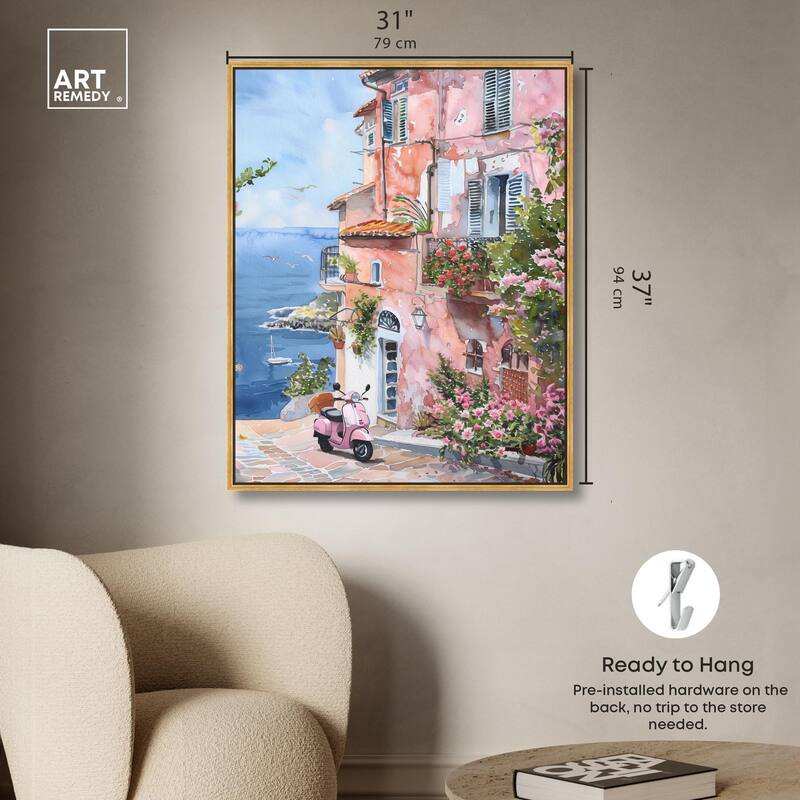 Lush Coastal Villa II Canvas by Art Remedy