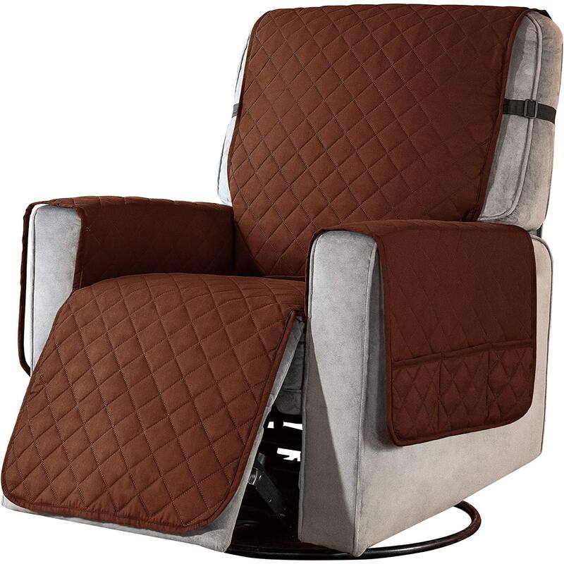 Subrtex Recliner Chair Cover Slipcover Reversible Protector Anti-Slip - Small - Chocolate