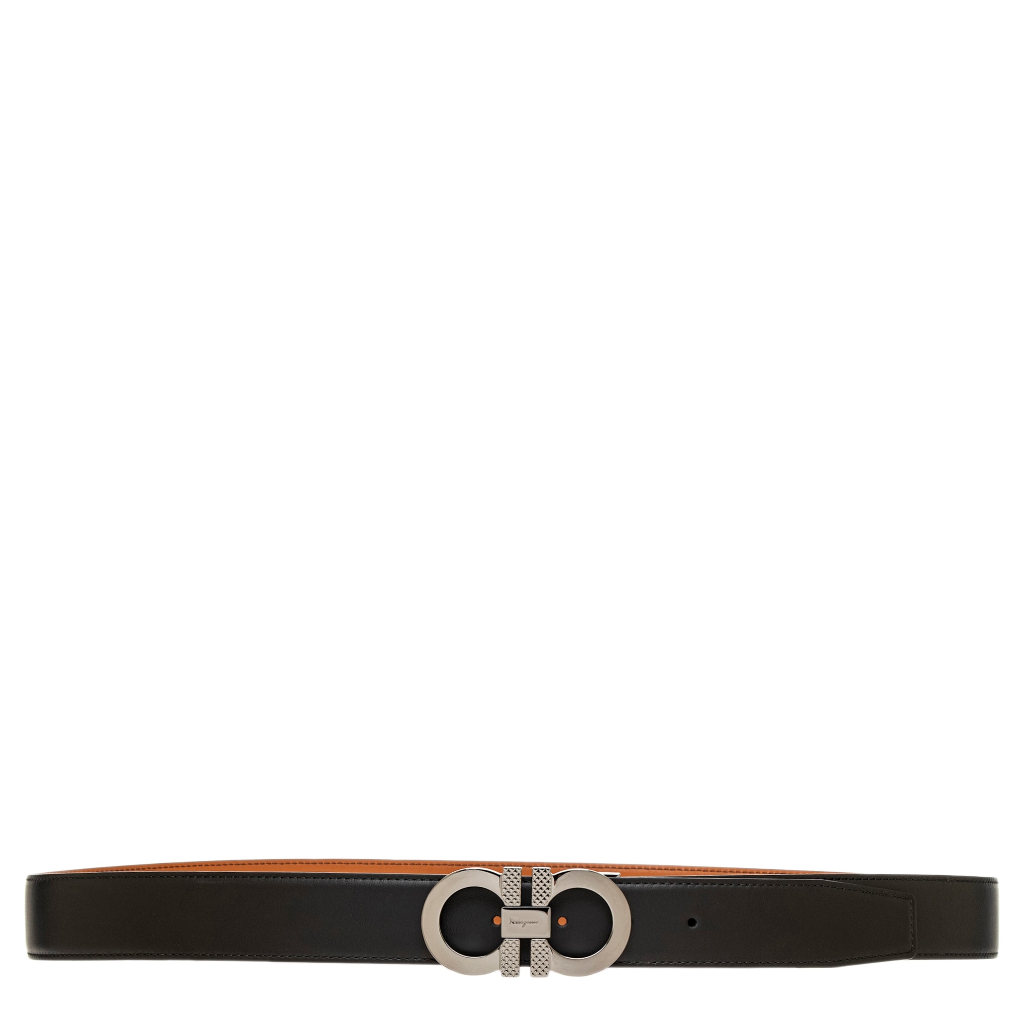 Salvatore Ferragamo Reversible Black and Beige Leather Belt Men main image 2
