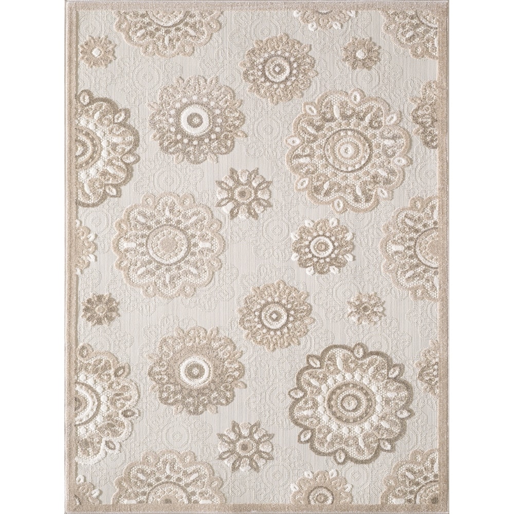 Domani Napa Mid-Century Floral Indoor / Outdoor Area Rug