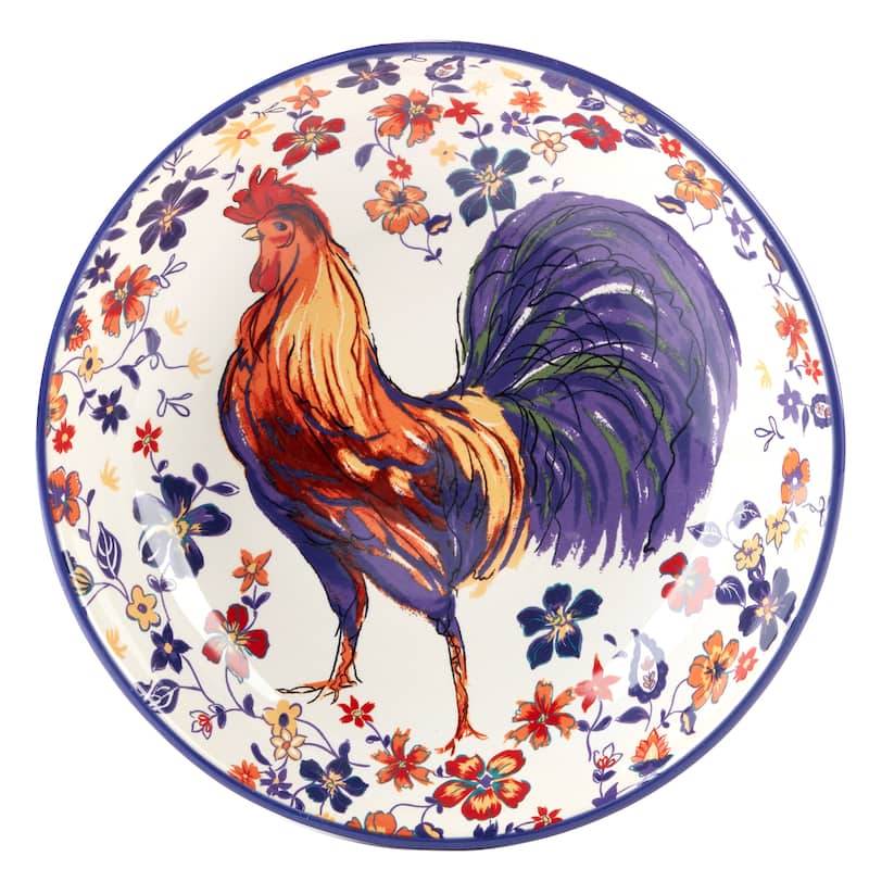 Certified International Morning Rooster Serving Bowl - 13" Diam x 3"