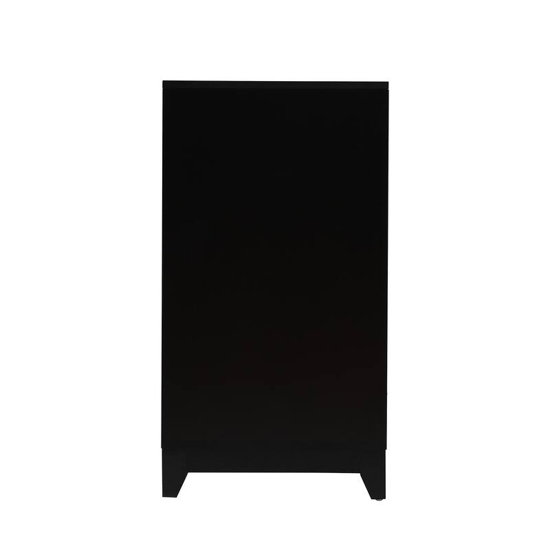 Media Console Cabinet Entertainment Center with 2 Spacious Storage Space, Solid Wood Legs