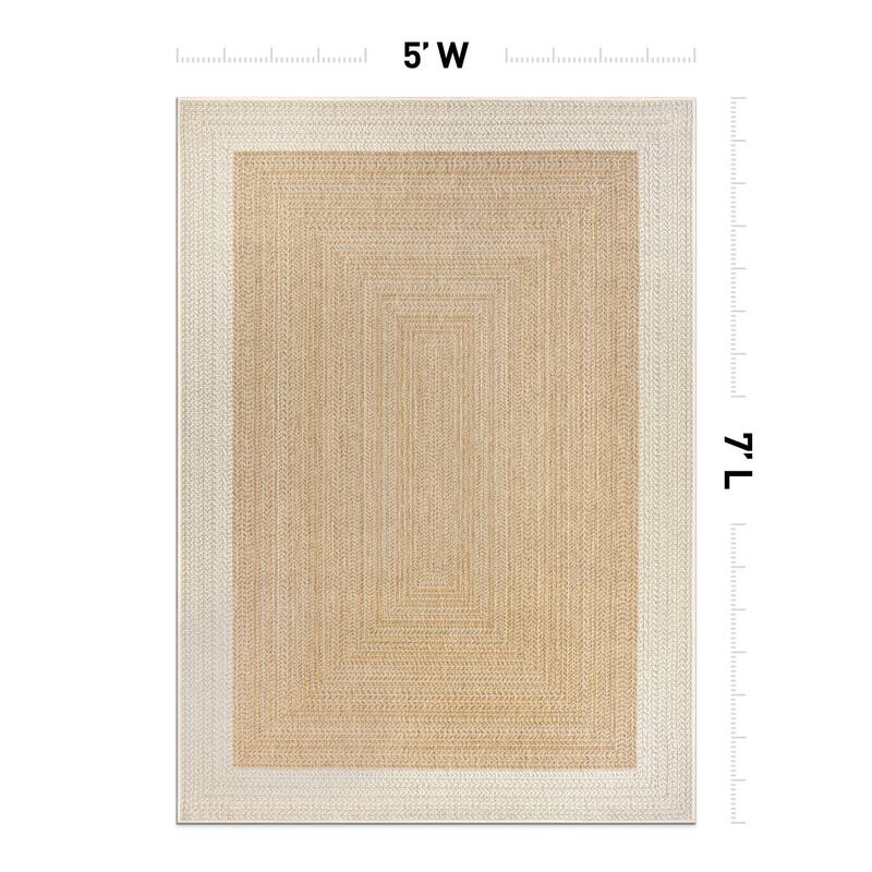 World Rug Gallery Contemporary Braided Weather Resistant Reversible Indoor/Outdoor Area Rug