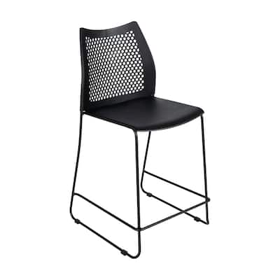 Stackable Sled Base Counterstool with Vented Back and Integrated Footrest - 19.75"W x 22"D x 37.5"H