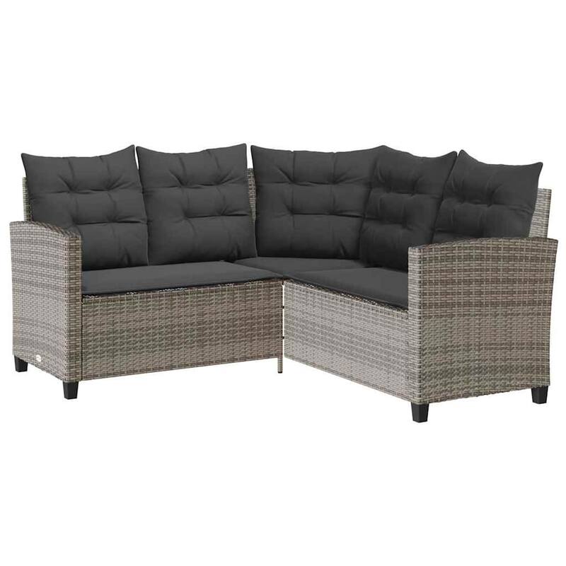 vidaXL Garden Sofa 2-Seater Outdoor Sofa Poly Rattan - 57.5 x 57.5 x 29.9 in