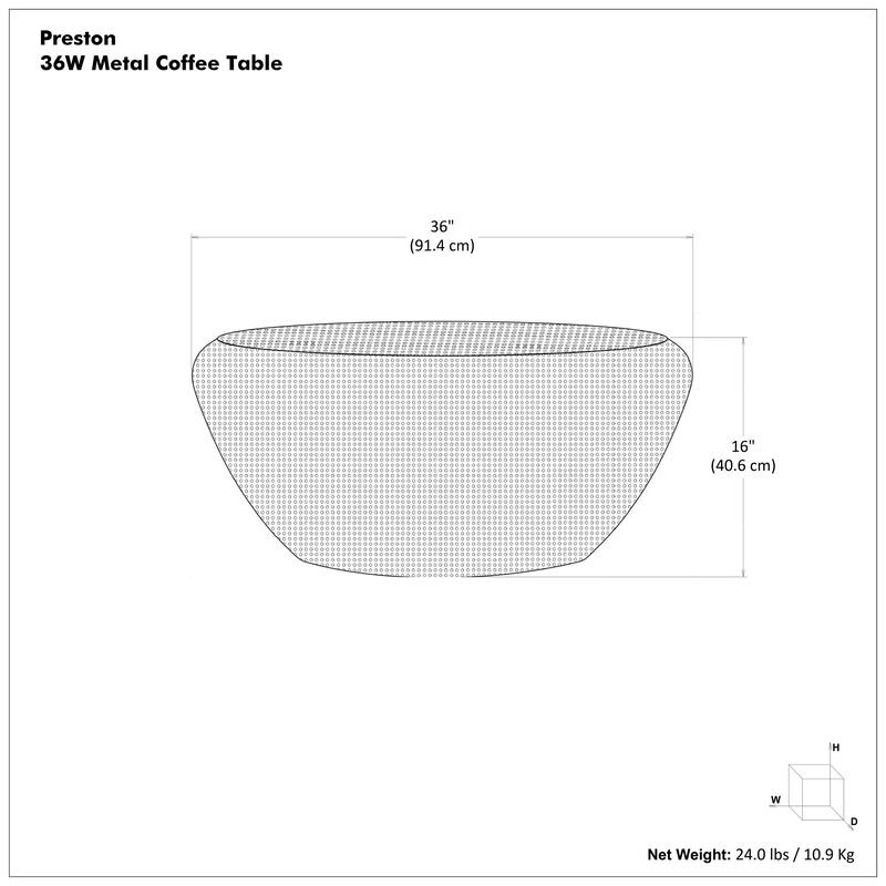 WYNDENHALL Lerner 36" Wide Modern Industrial Coffee Table in Antique Gold Iron & Assembled