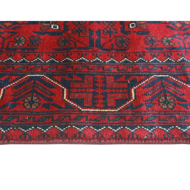 Khamyab Rehoie Red/Navy Runner - 2'7" x 19'3"