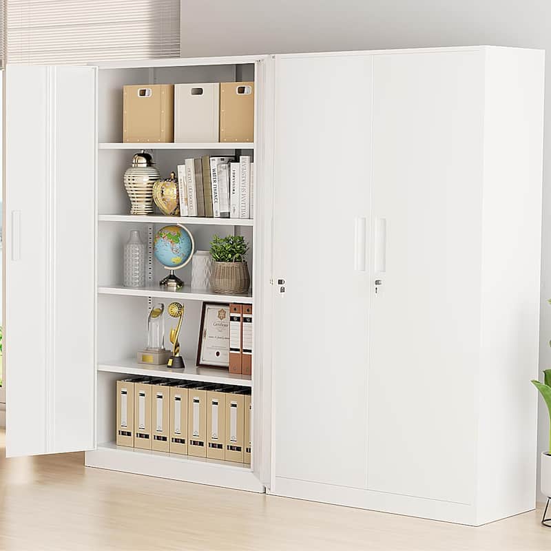 71 inch Garage Storage Cabinet Shelving Kitchen Pantry Locker with Adjustable Shelves for Office, Garage, Home, Pantry