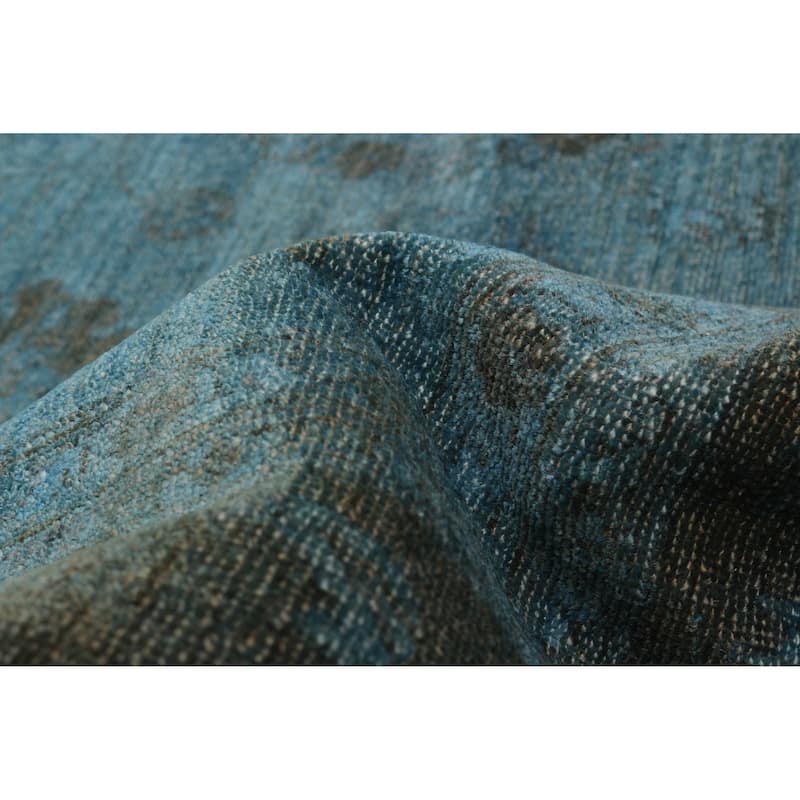 ECARPETGALLERY Hand-knotted Vibrance Blue Wool Rug - 7'0 x 9'10