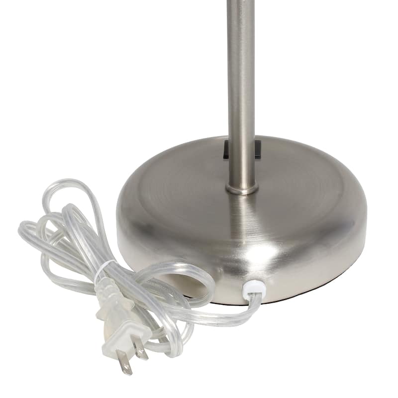19.5" USB Port Feature Metal Lamp in Steel w Aqua Shade