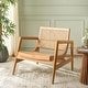 preview thumbnail 1 of 12, SAFAVIEH Ender Rattan Solid Wood Accent Chair (Fully Assembled) - 30"W x 29"D x 28"H Natural/Natural