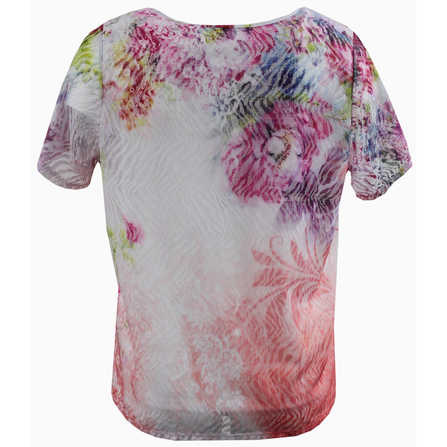 Shop Women Plus Size Short Sleeve Laced Fashion Knit Blouse Tee T