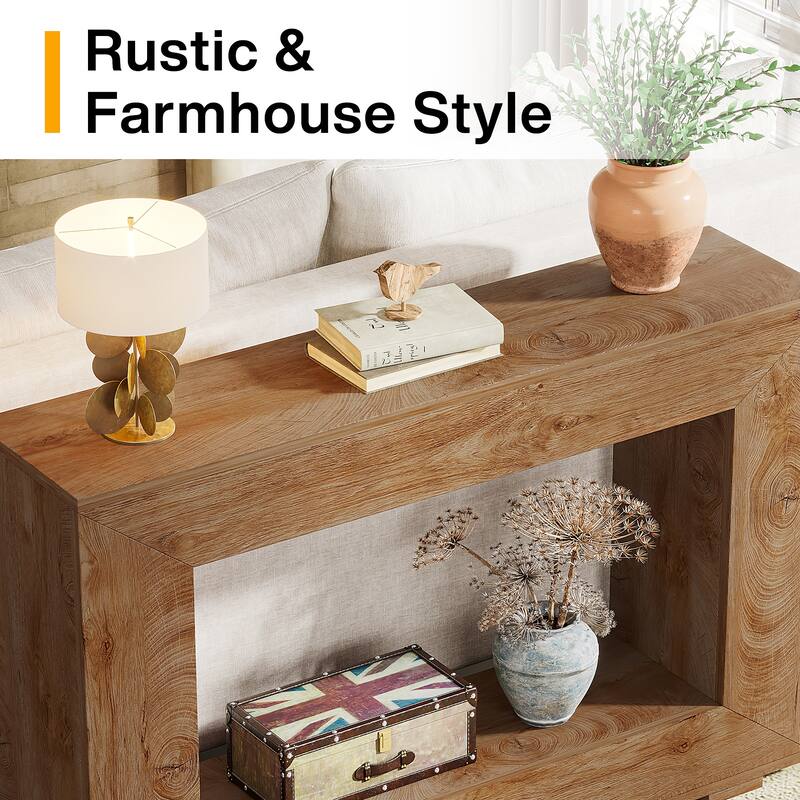 47 Inches Farmhouse Console Table with Storage Shelf