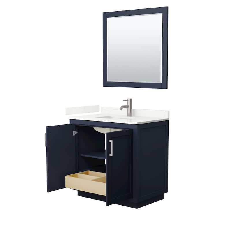 Miranda 36-inch Single Vanity, Quartz Top, 34-inch Mirror