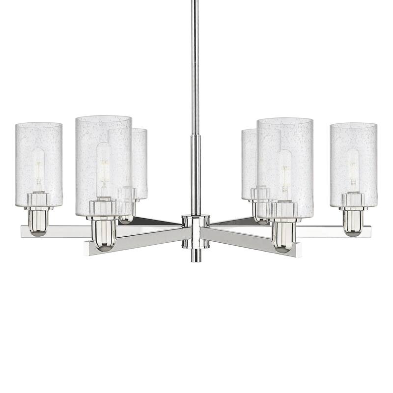 Innovations Lighting 716-6CR-11-34 Clymer Chandelier Clymer 6 Light - Polished Nickel / Seedy