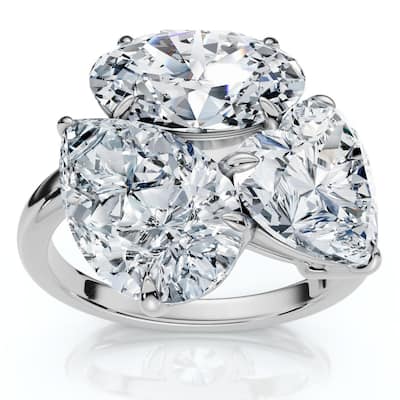 Certified 6Ct Abstract 3-Stone Diamond Ring White Gold Lab Grown