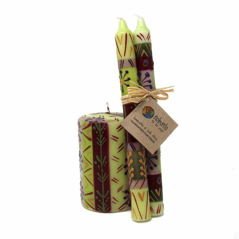 Hand Painted Candles in "Kileo" Design (Set of 3)