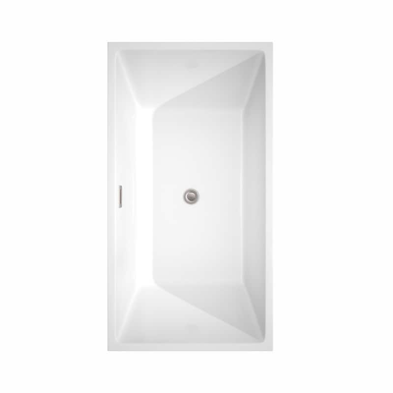 Wyndham Collection Sara 59-inch White Freestanding Soaking Bathtub