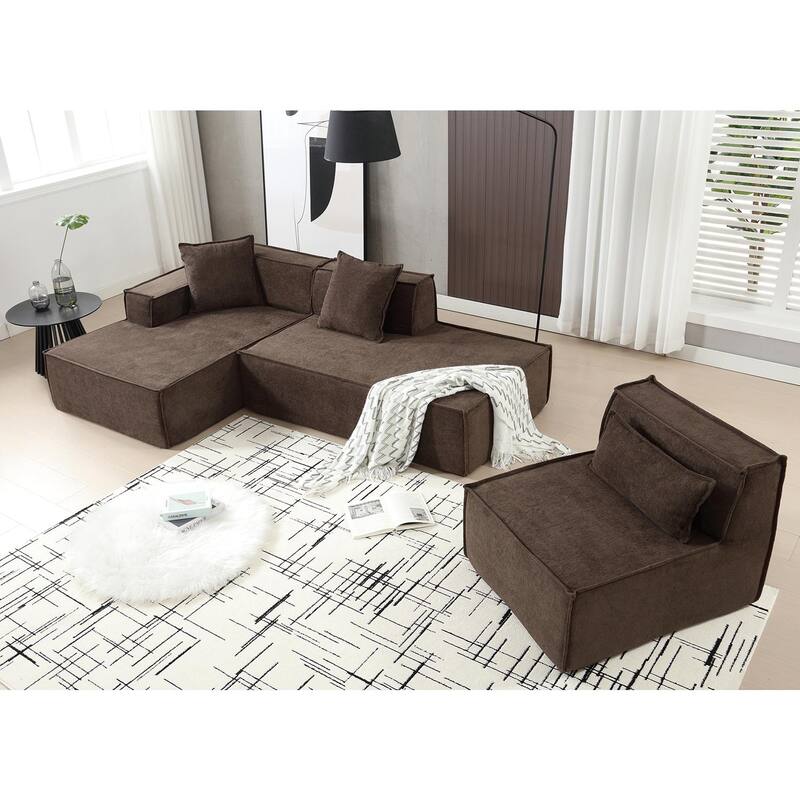 Modular combination living room sofa set, modern minimalist L-shaped sofa