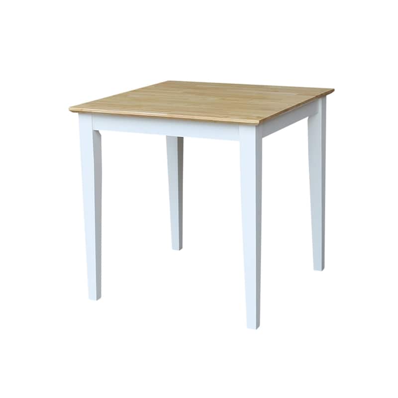 30-Inch Solid Wood Square 3-piece Dining Set - White/Natural