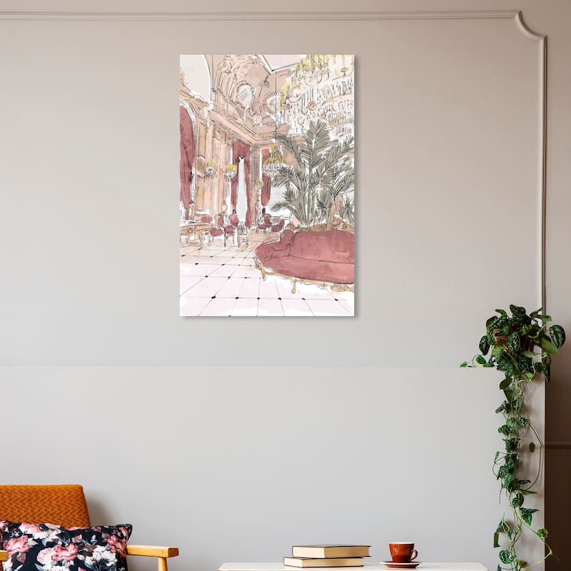 Wynwood Studio Fashion and Glam Grand Party Room Pink and Light Pink Modern & Contemporary Wall Art Canvas Print - 30 x 20