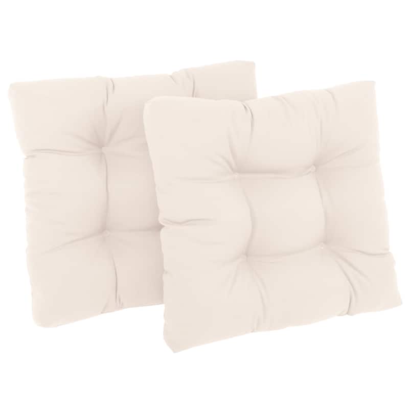 19-inch Twill Square Chair Cushion (Set of 1, 2, or 4) - 19" x 19" - Set of 2 - Natural