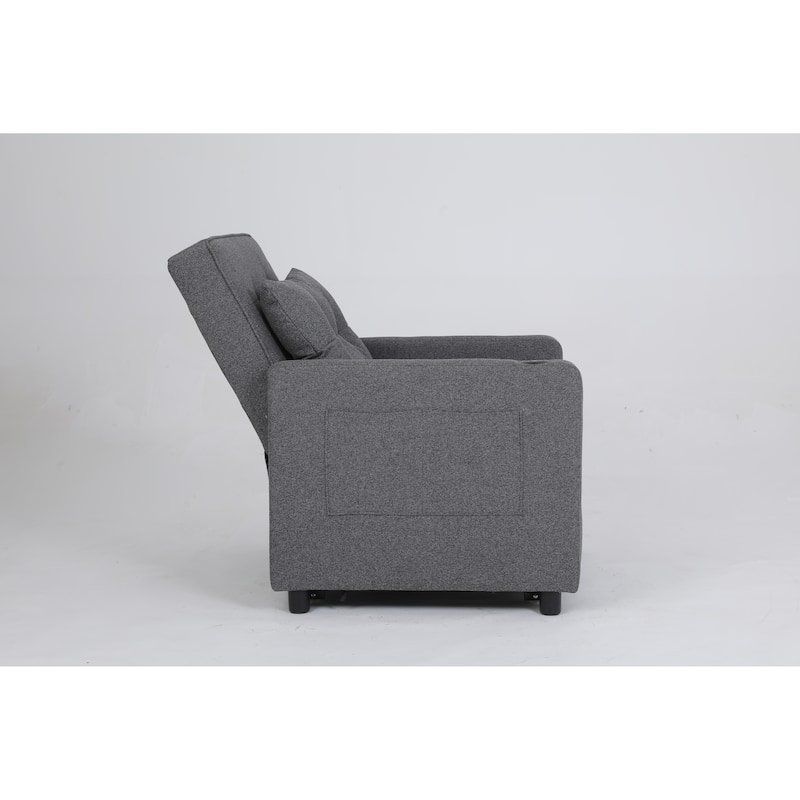 Convertible Pull-Out Sofa Bed with Side Pockets, Sleeper Chair with USB Charging, Single Chaise Lounger Chair