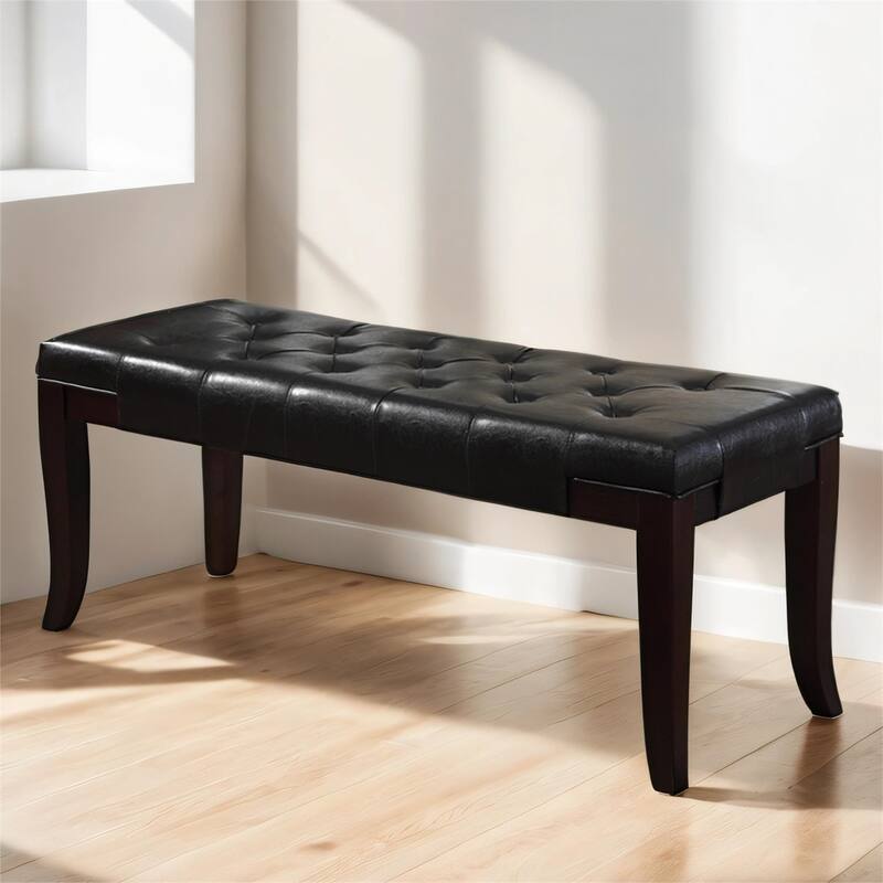 Linon Tufted Bench, Fabric/Faux Leather