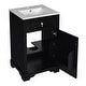 preview thumbnail 84 of 139, GDFStudio - Lisa 20" Freestanding Bathroom Vanity with Ceramic Sink, Soft-Close Door & Storage Rack
