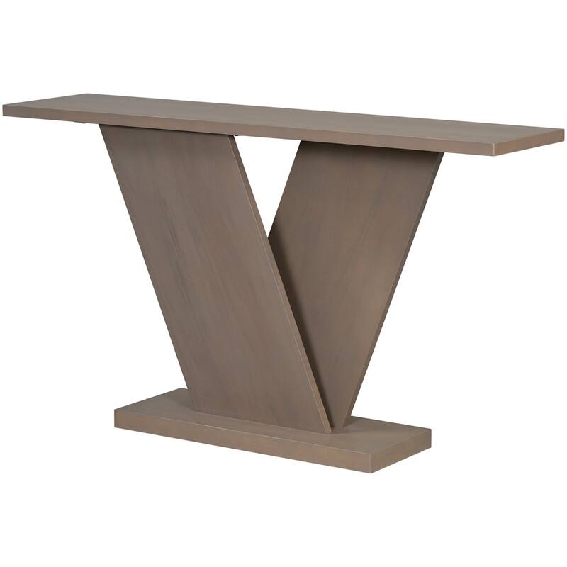 Classic Style V-Base Design Wood Console Table