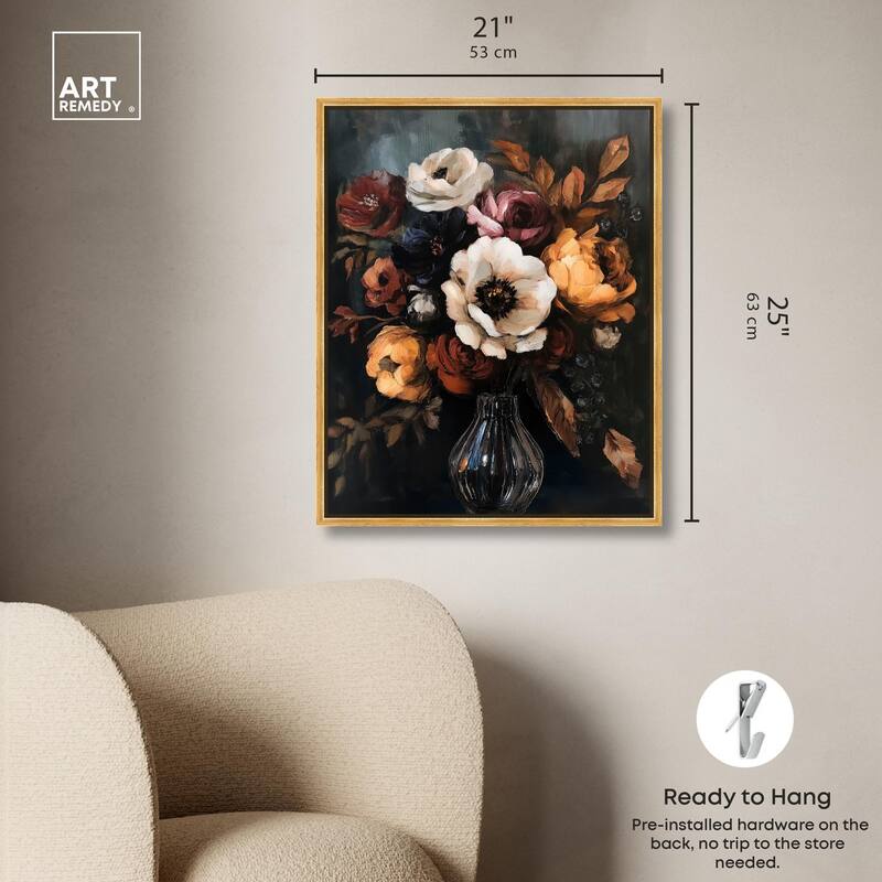 Velvet Night Bloom I Canvas by Art Remedy