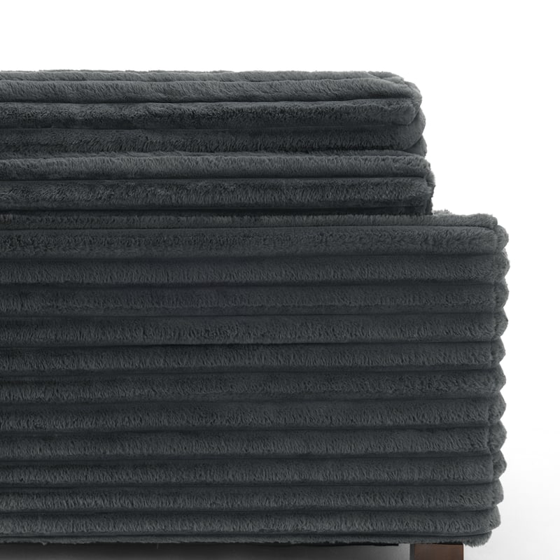 Indoor Oversized Plush Chaise Lounge with Pillows and Cup Holder