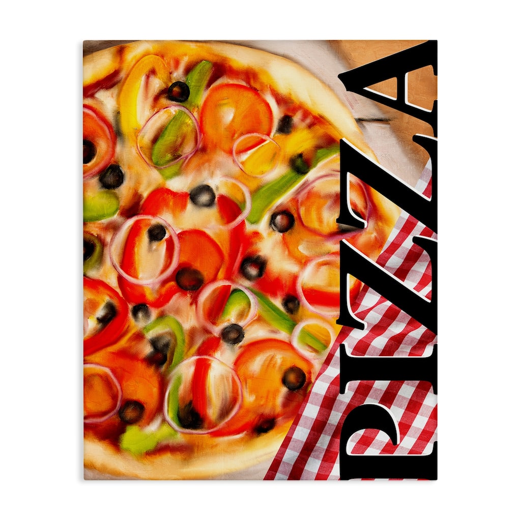 Stupell Gourmet Traditional Pizza Canvas Wall Art Design By Kim Allen