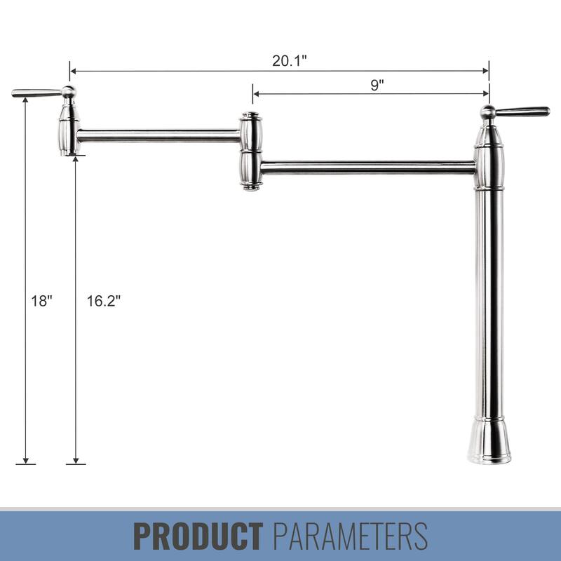 WOWOW Desk Mounted Pot Filler Kitchen Folding Faucet