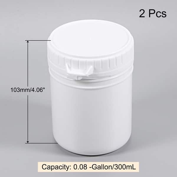 dimension image slide 1 of 2, Plastic Paint Pail 0.08-Gallon/300mL Containers with Sealing Lid Pure White 2Pcs
