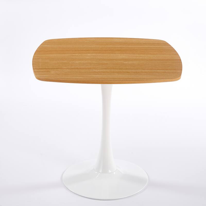 Pedestal Dining Table Round Top MDF and Metal Halloween Style Modern